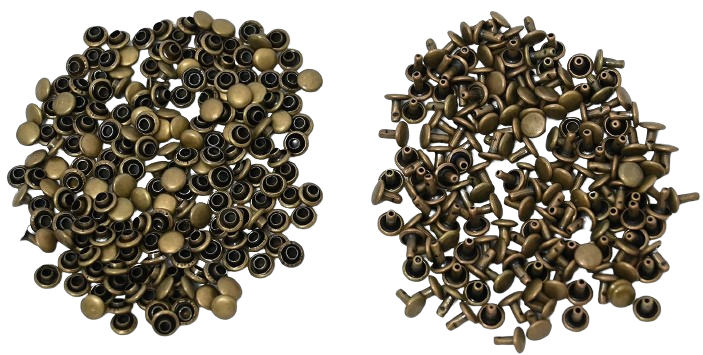 Nimida® Double Cap Rivets | Antique Bronze Colour | Metal | Large Size-9 mm | for DIY Leather Craft |
