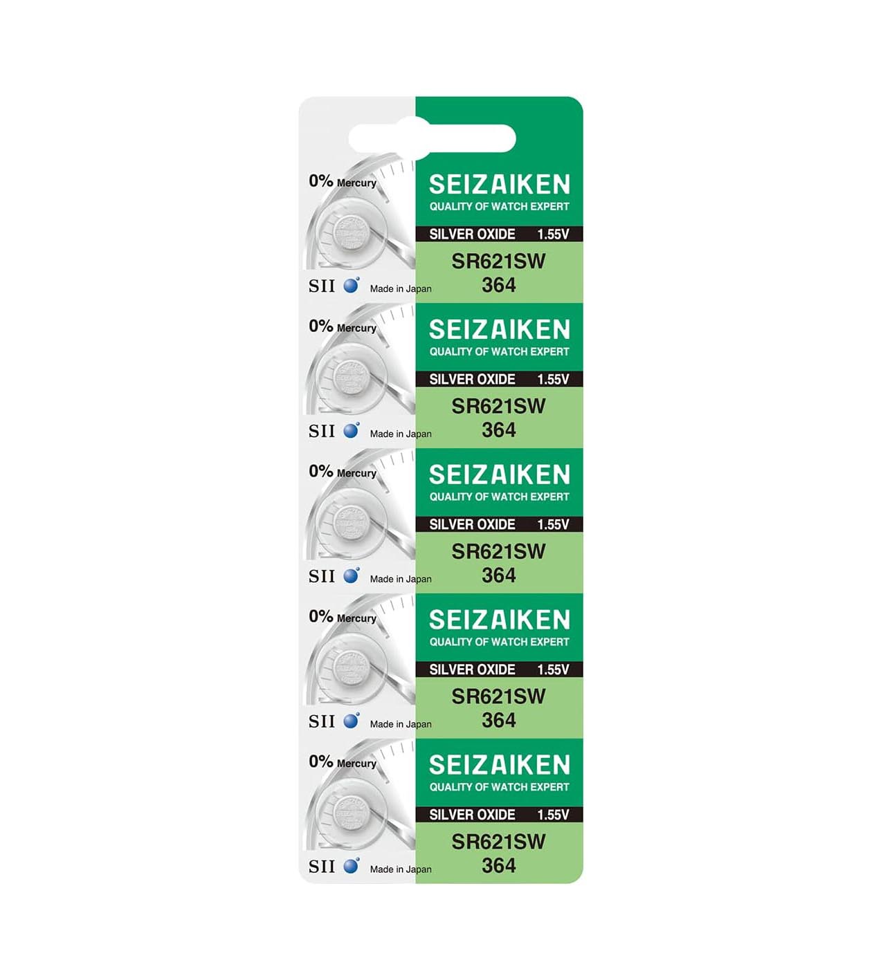 Seizaiken SR621SW / 364 Silver Oxide Coin Battery 1.55 V | Suitable for use in Watches