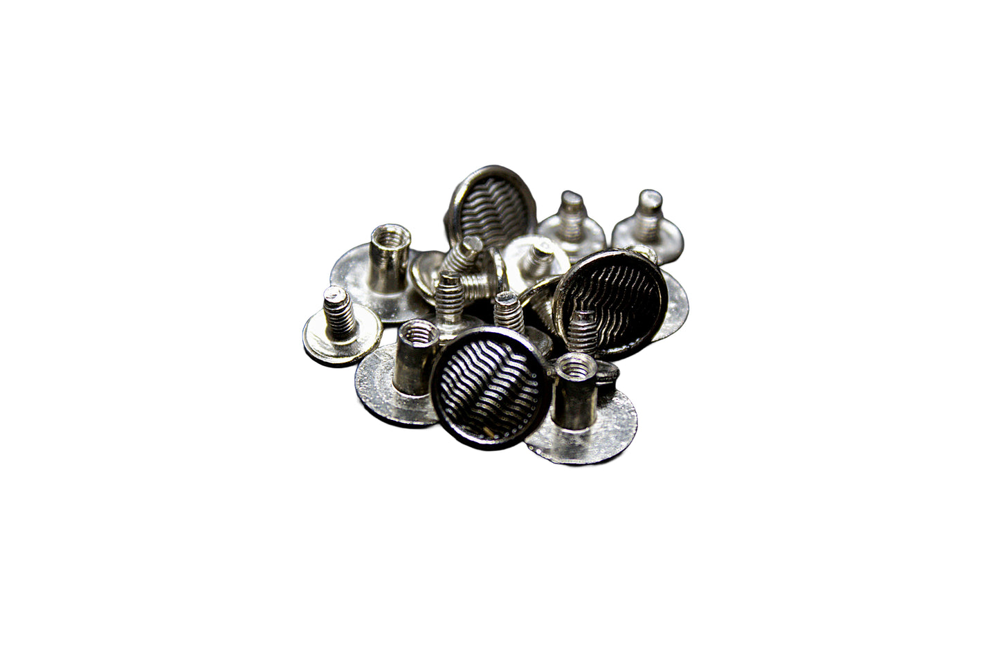 Nimida® Designed Flat Headed Nickel Plated Belt Screw | 12 mm Head | Binding Screw Chicago Screw Rivet Stud - for Buckle Leather Craft Bag Belt Flat Headed Nickel Plated Belt Screw Binding Screw Chicago Screw Rivet Stud - for Buckle Leather Craft Bag Belt