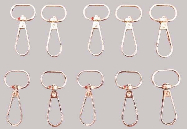 Nimida Metal Lobster Clamp/Clasps/Swivel/Dog Hook for Leather Craft DIY Crafts Purse and Bags - Golden Colour | Size 45 mm x 25 mm |