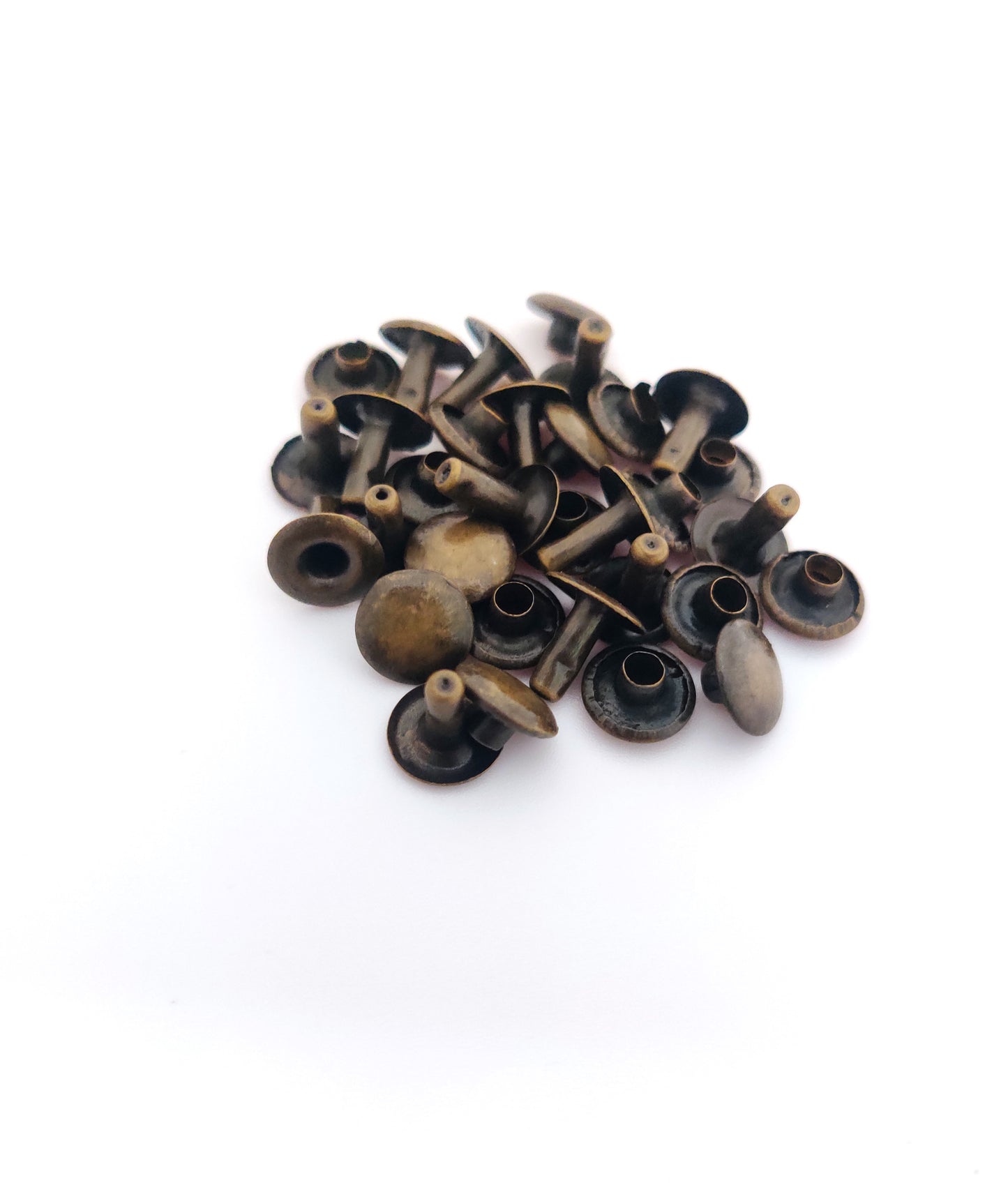Nimida® Single Cap Rivets | Bronze Colour | Brass | Large Size-9 mm | for DIY Leather Craft |