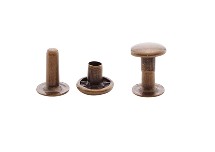 Nimida™ Single Cap Rivets | Brass | Size-7 mm | Antique | for DIY Leather Craft |
