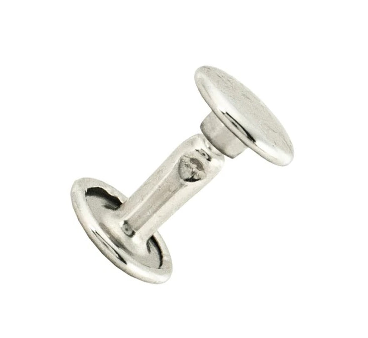 Nimida® Double Cap Rivets | Metal | Large Size-12 mm | Colour Silver | for DIY Leather Craft