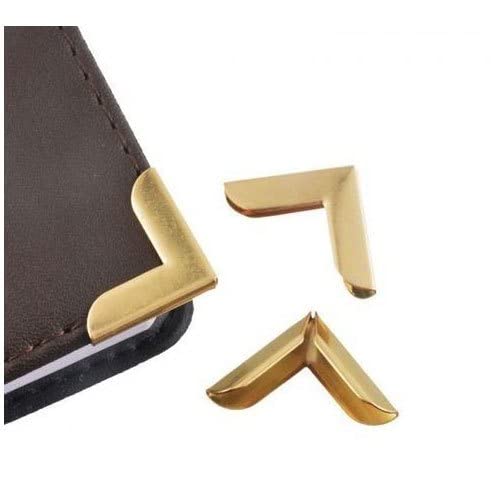 Nimida Metal Book Corner Protector | 20 mm x 20 mm x 5 mm x 5 mm | Metal Albums Scrapbook Book Corners Protectors for DIY Picture Album Menus Memory Book Diary Corner Protecting, Golden Yellow.