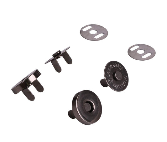 Nimida® Magnetic Button Snaps Clasps Fasteners Closure 18 mm - Gun Metal Colour - for Sewing, Clutch, Purses, Tote, Handbags, Clothes, Leather