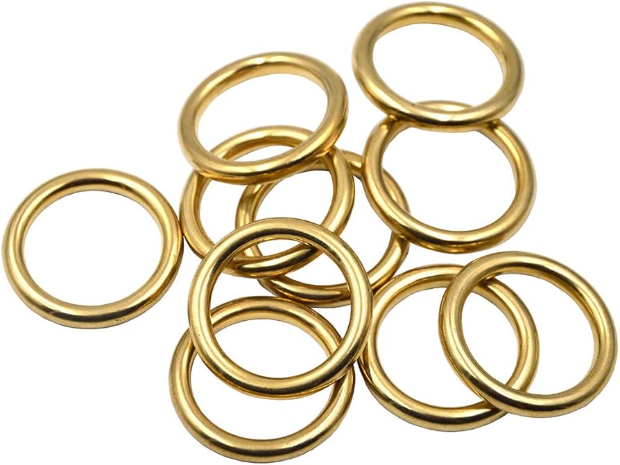 Nimida Metal Ring Golden Colour for Bag Handle, Parrots/Birds Cage, Craft and DIY Projects Unwelded Dia 1.5 inches