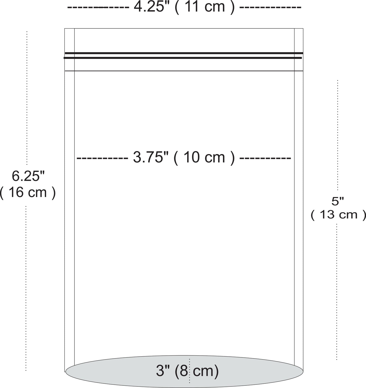 Nimida® Transparent Clear Standup Pouch with Zipper | Poly Bag | Zip Lock Bag | Food Grade for Sampling and Retail Packaging