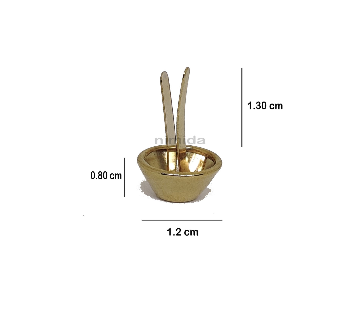 Nimida Metal Flat Head Cone Type Brad Pins 12 mm / Split Pin / Rivet / Stud / Skull pins / Spikes/Paper Fastener for Scrapbooking, DIY, Leather Goods, | Golden Colour |