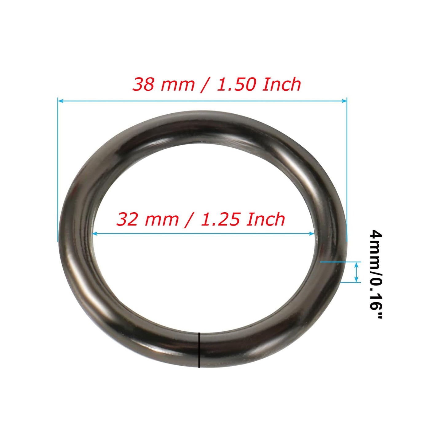 Nimida Metal Ring Gun Metal Colour for Bag Handle, Parrots/Birds Cage, Craft and DIY Projects Unwelded Dia 1.5 inches