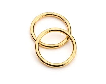 Nimida Metal Ring Golden Colour for Bag Handle, Parrots/Birds Cage, Craft and DIY Projects Unwelded Dia 1.5 inches