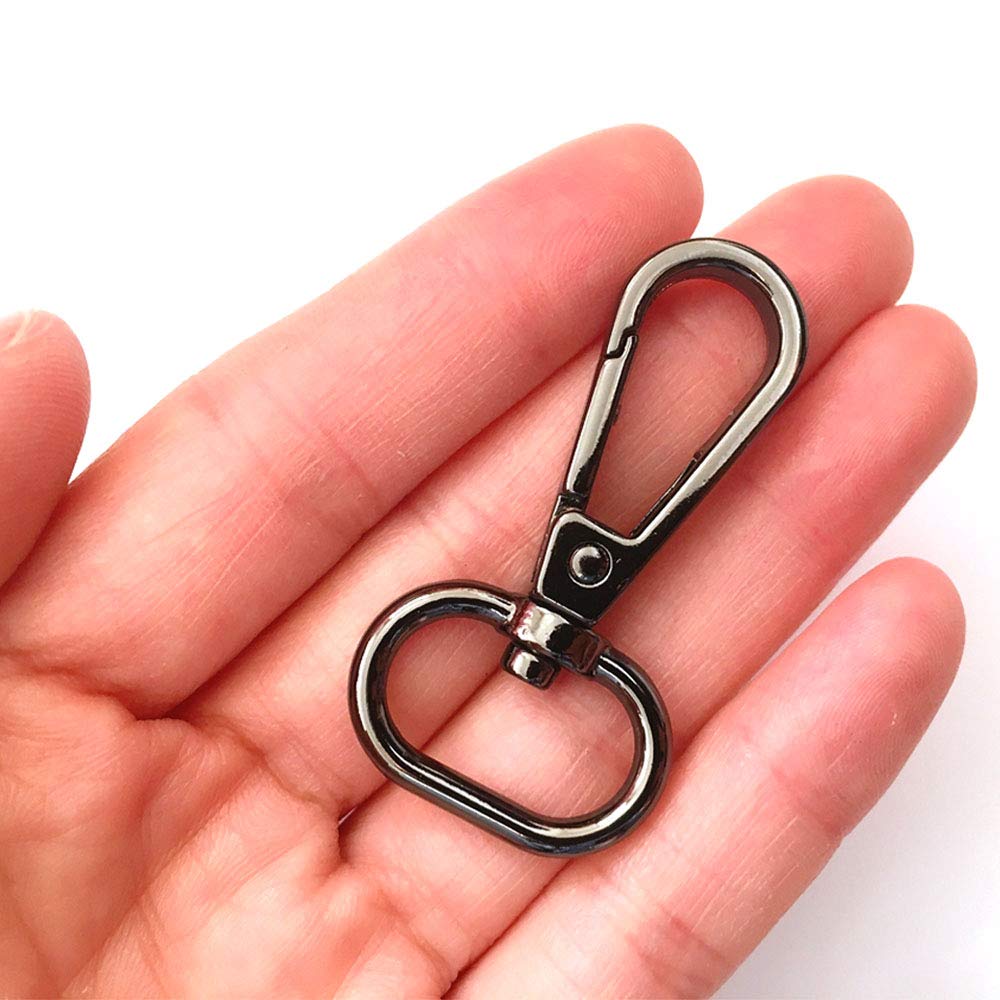 Nimida® Metal Lobster Clamp/Clasps/Swivel/Dog Hook for Leather Craft DIY Crafts Purse and Bags - Gun Metal Colour | Size 45 mm x 25 mm |