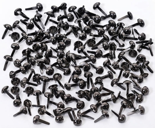 Nimida®  Metal Brad Pins/Split Pin/Rivet/Stud/Skull pins/Spikes/Paper Fastener for Scrapbooking, DIY, Leather Goods, Spikes | 9 mm | Gun Metal Black