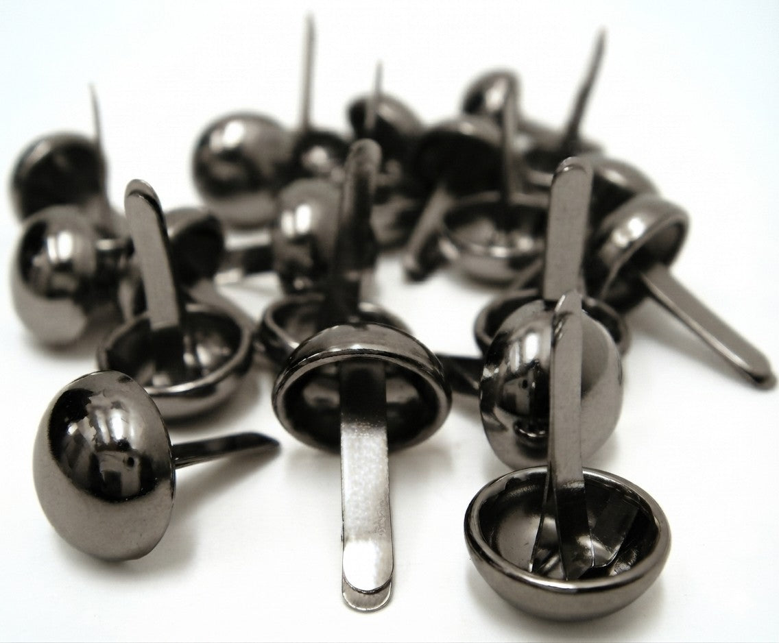 Nimida®  Metal Brad Pins/Split Pin/Rivet/Stud/Skull pins/Spikes/Paper Fastener for Scrapbooking, DIY, Leather Goods, Spikes | 9 mm | Gun Metal Black