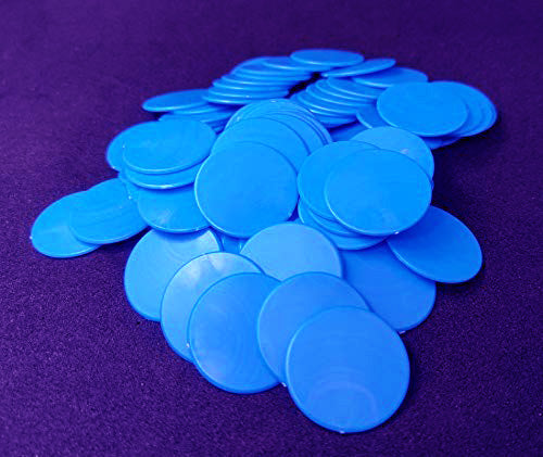 Nimida® Big Size 1.50 Inches (38 mm) Plastic Round Plain Coin/Token/Chips for Board Games and Other Uses | Blue Colour |