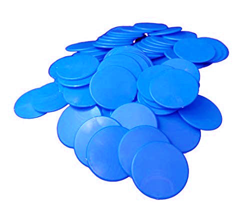 Nimida® Big Size 1.50 Inches (38 mm) Plastic Round Plain Coin/Token/Chips for Board Games and Other Uses | Blue Colour |
