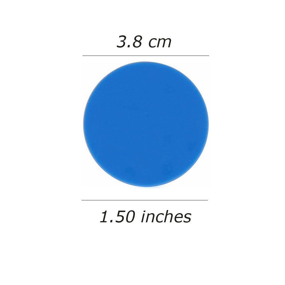 Nimida® Big Size 1.50 Inches (38 mm) Plastic Round Plain Coin/Token/Chips for Board Games and Other Uses | Blue Colour |