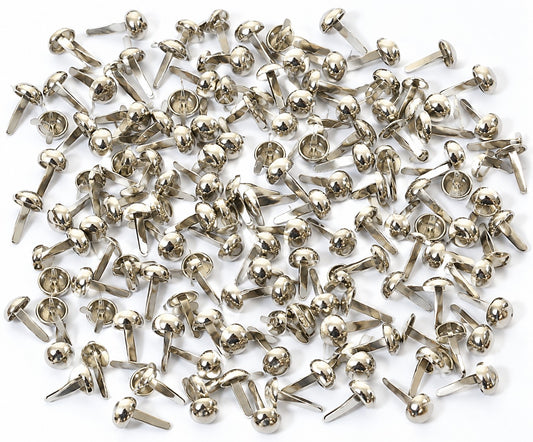 Nimida Metal Brad Pins/Split Pin/Rivet/Stud/Skull pins/Spikes/Paper Fastener for Scrapbooking, DIY, Leather Goods, Spikes | 9 mm | Shiny Steel/Silver Colour
