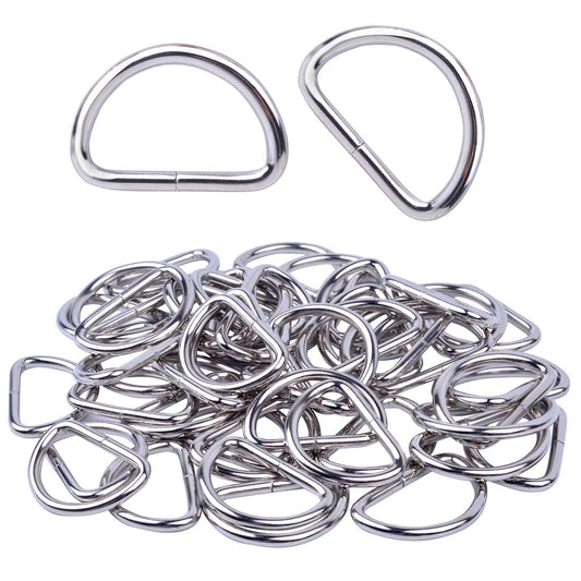 Nimida® D Rings Nickel Extra Strong 1.25" Inch (Good for 1 inch Strap) Buckles for Straps,Belts Bags, Un-Welded Connect Buckle for Leather Bags Garment Clothes Luggage, Purse, Dog Chain