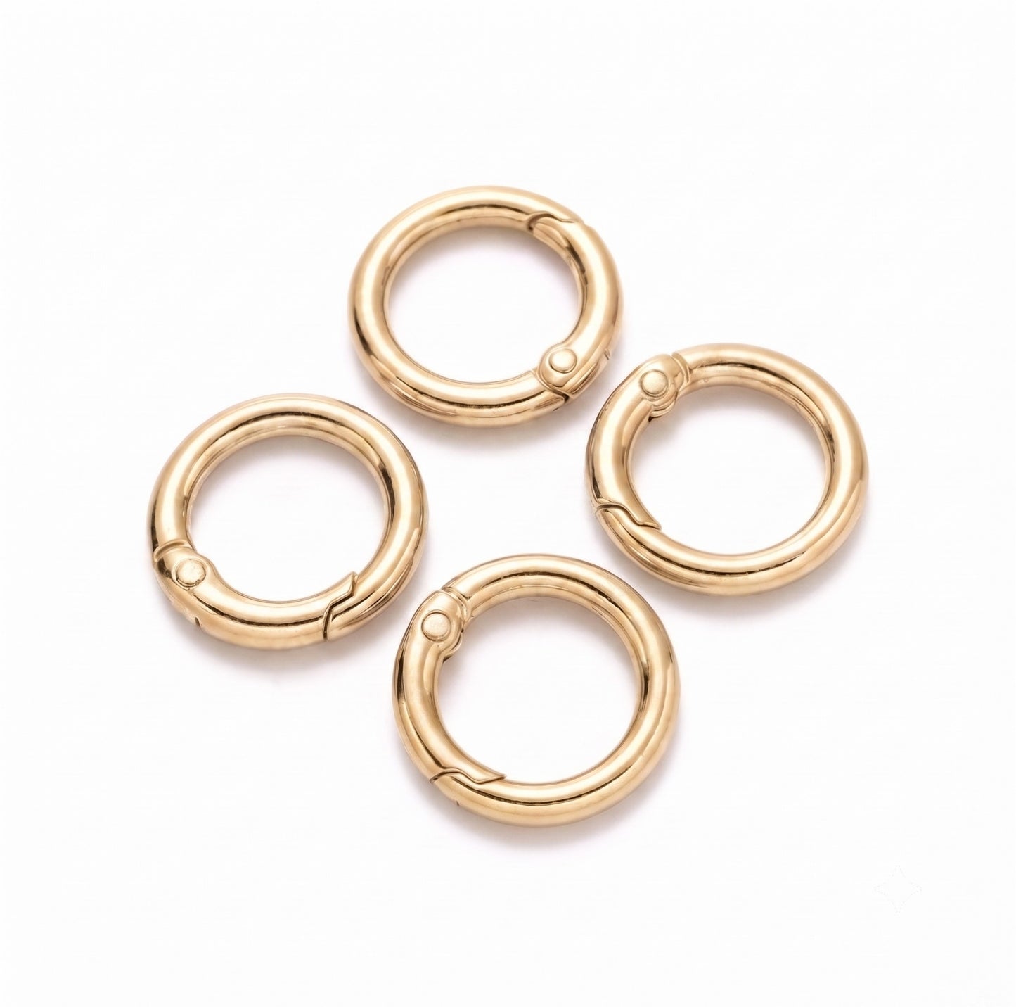 Nimida® Premium Spring Ring, Metal Gate Open O Ring, Openable Carabiner - Golden Colour