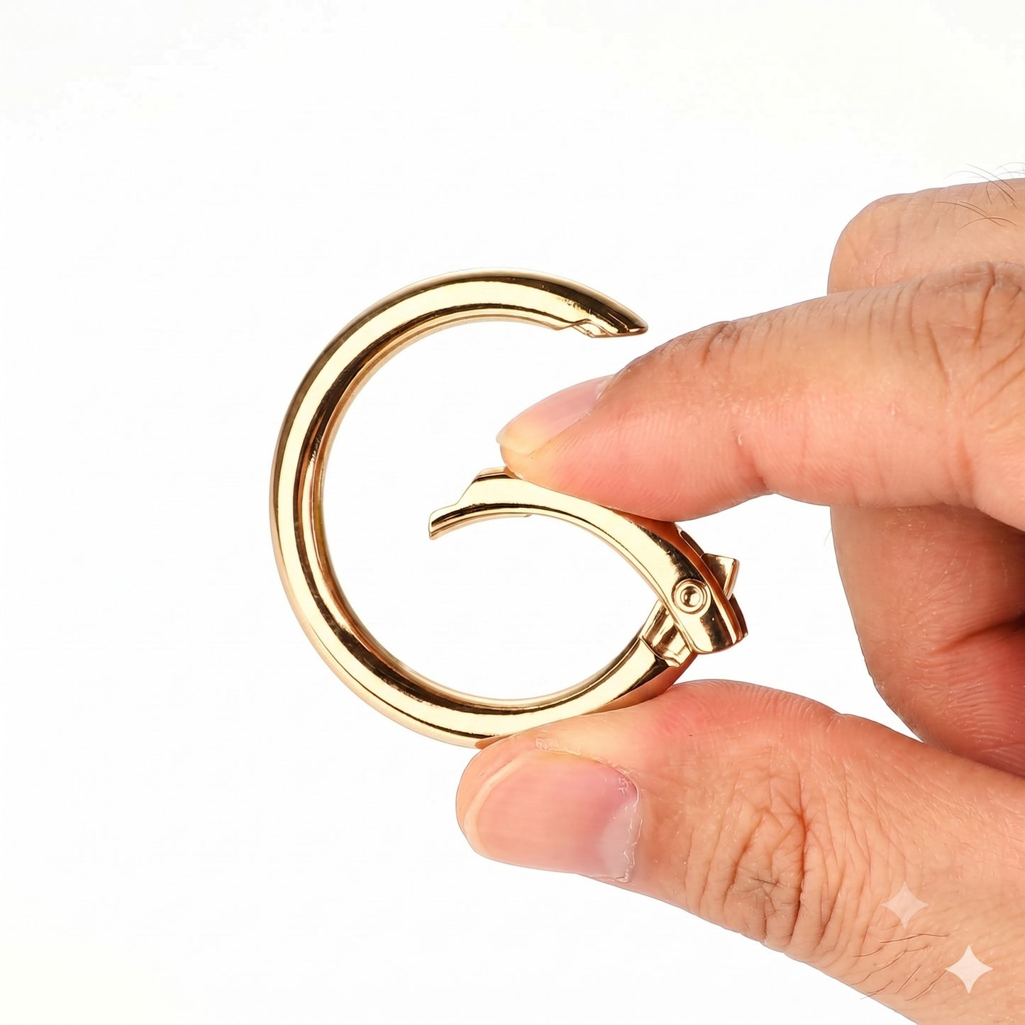 Nimida® Premium Spring Ring, Metal Gate Open O Ring, Openable Carabiner - Golden Colour