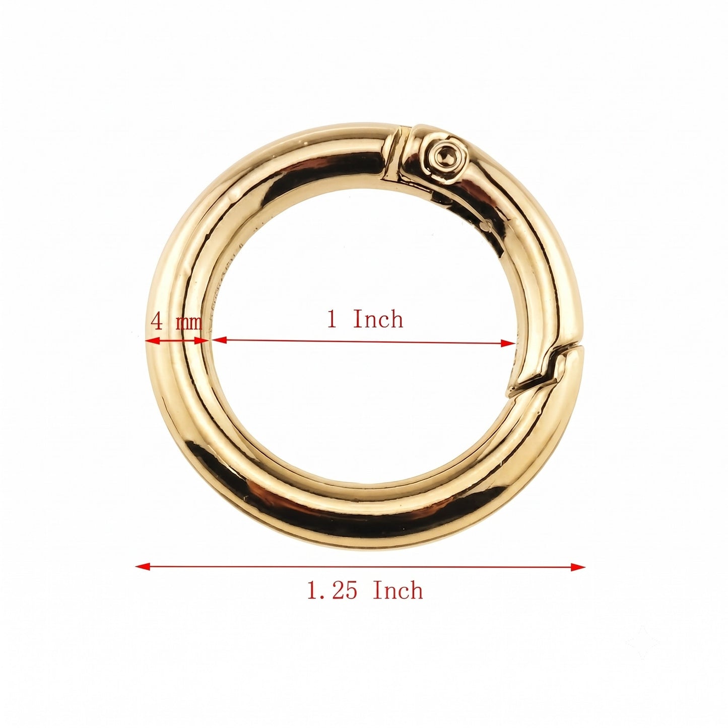 Nimida® Premium Spring Ring, Metal Gate Open O Ring, Openable Carabiner - Golden Colour