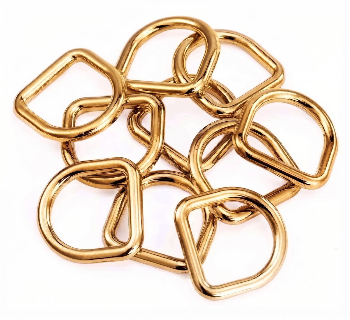 Nimida D Rings 1” useful for 3/4" inch strap | Golden Buckles for Straps Ties Belts Bags, Handmade Un-Welded Connect Buckle for Leather Bags Garment Clothes Luggage, Purse