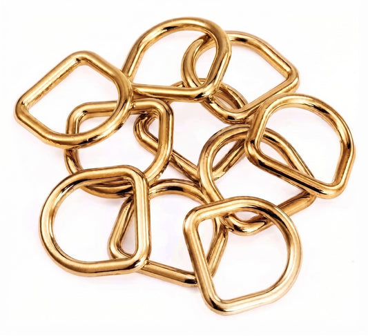 Nimida D Rings 1” useful for 3/4" inch strap | Golden Buckles for Straps Ties Belts Bags, Handmade Un-Welded Connect Buckle for Leather Bags Garment Clothes Luggage, Purse