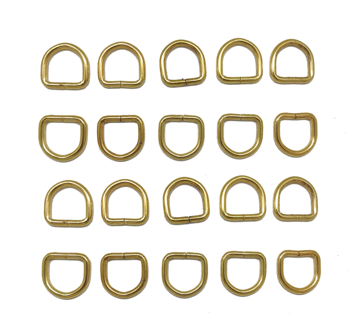 Nimida® D Rings 3/4” inch | Good for 1/2 inch Belt | Golden Colour Buckles for Straps Ties Belts Bags, Handmade Un-Welded Connect Buckle for Leather Bags Garment Clothes Luggage, Purse