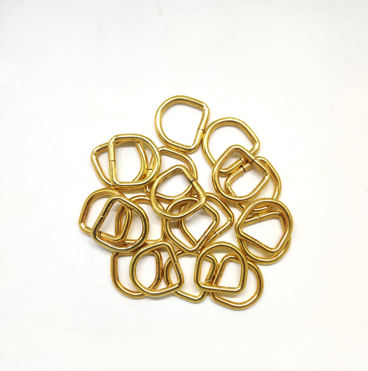 Nimida® D Rings 3/4” inch | Good for 1/2 inch Belt | Golden Colour Buckles for Straps Ties Belts Bags, Handmade Un-Welded Connect Buckle for Leather Bags Garment Clothes Luggage, Purse