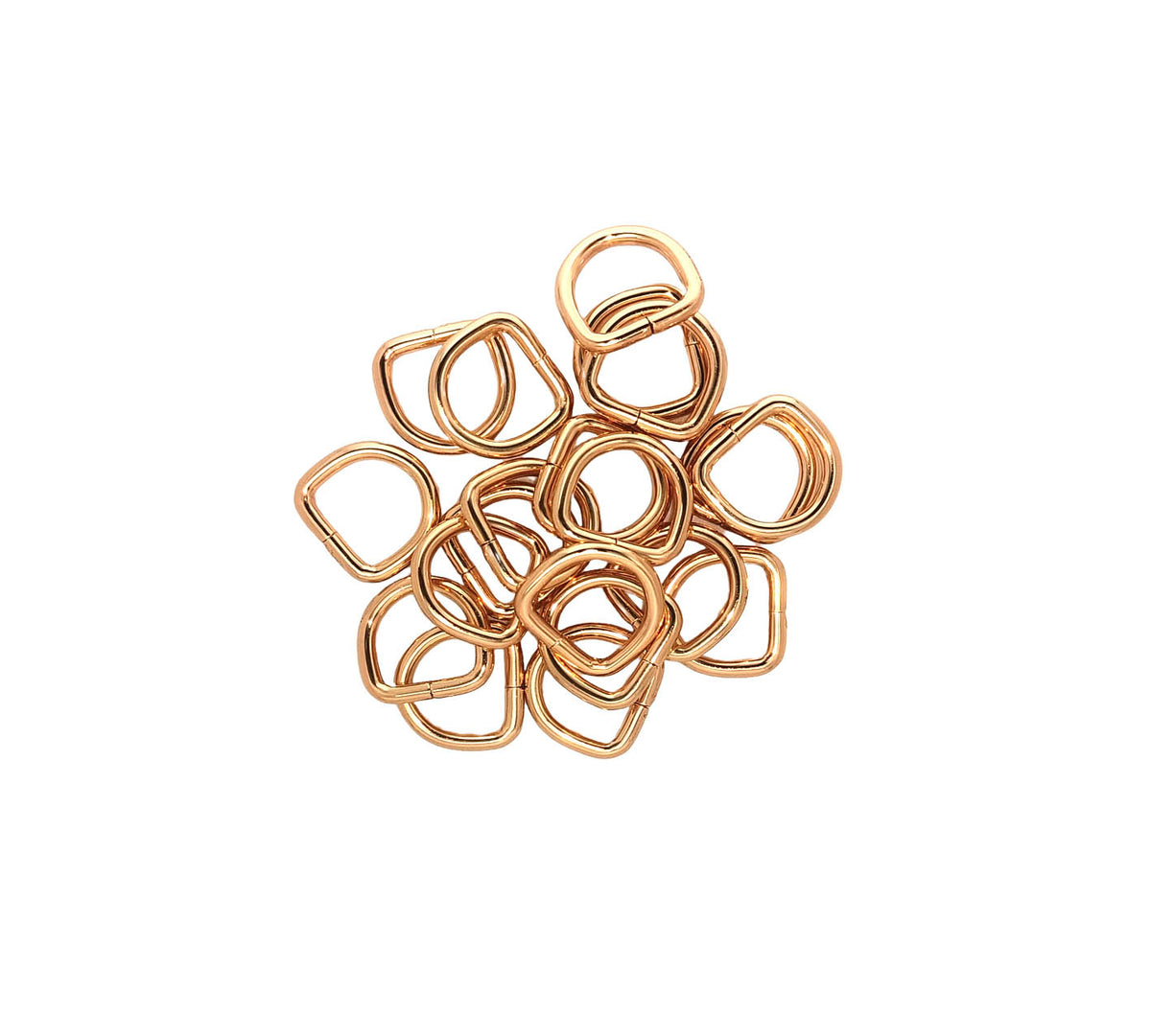 Nimida D Rings 5/8” useful for 0.60" inch strap | Golden Buckles for Straps Ties Belts Bags, Handmade Un-Welded Connect Buckle for Leather Bags Garment Clothes Luggage, Purse