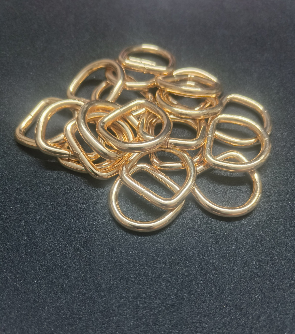 Nimida D Rings 5/8” useful for 0.60" inch strap | Golden Buckles for Straps Ties Belts Bags, Handmade Un-Welded Connect Buckle for Leather Bags Garment Clothes Luggage, Purse