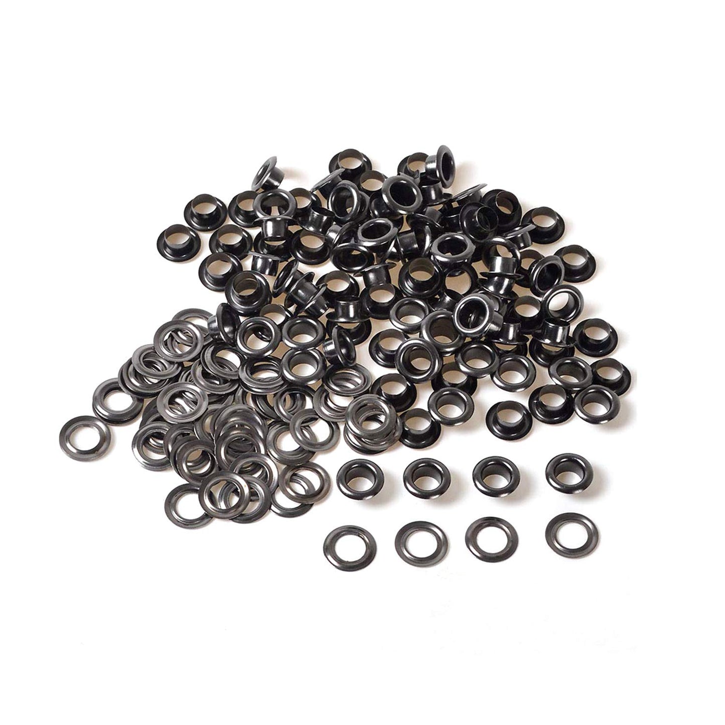 Nimida® Metal Eyelets/Grommets with Washers for Leather Craft Scrapbooking DIY Crafts Bags Apparels- Gunmetal Black Color | Size Inner - 6 mm #7