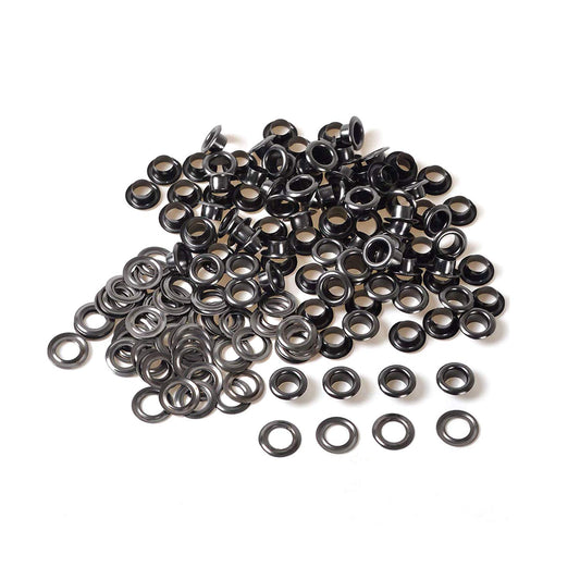 Nimida® Metal Eyelets/Grommets with Washers for Leather Craft Scrapbooking DIY Crafts Bags Apparels- Gunmetal Black Color | Size Inner - 6 mm #7