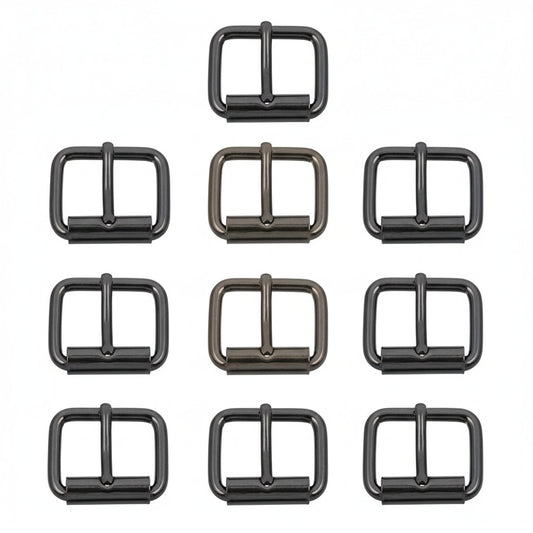 Nimida® Roller Pin Belt Buckles, 4/5 Inch, Non Welded, for Bags, Collars, Shoes, Belt Straps | Gun Metal Black