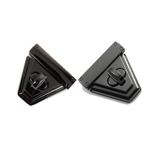 Nimida Triangle Turn Twist Purse Push Lock / Clasp / Closure for DIY purses/bags/travel bags/handbags | Gun Metal Black