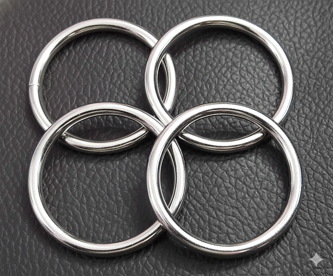 Nimida Metal Ring Silver Colour for Bag Handle, Parrots/Birds Cage, Craft and DIY Projects Unwelded Dia 1.5 inches