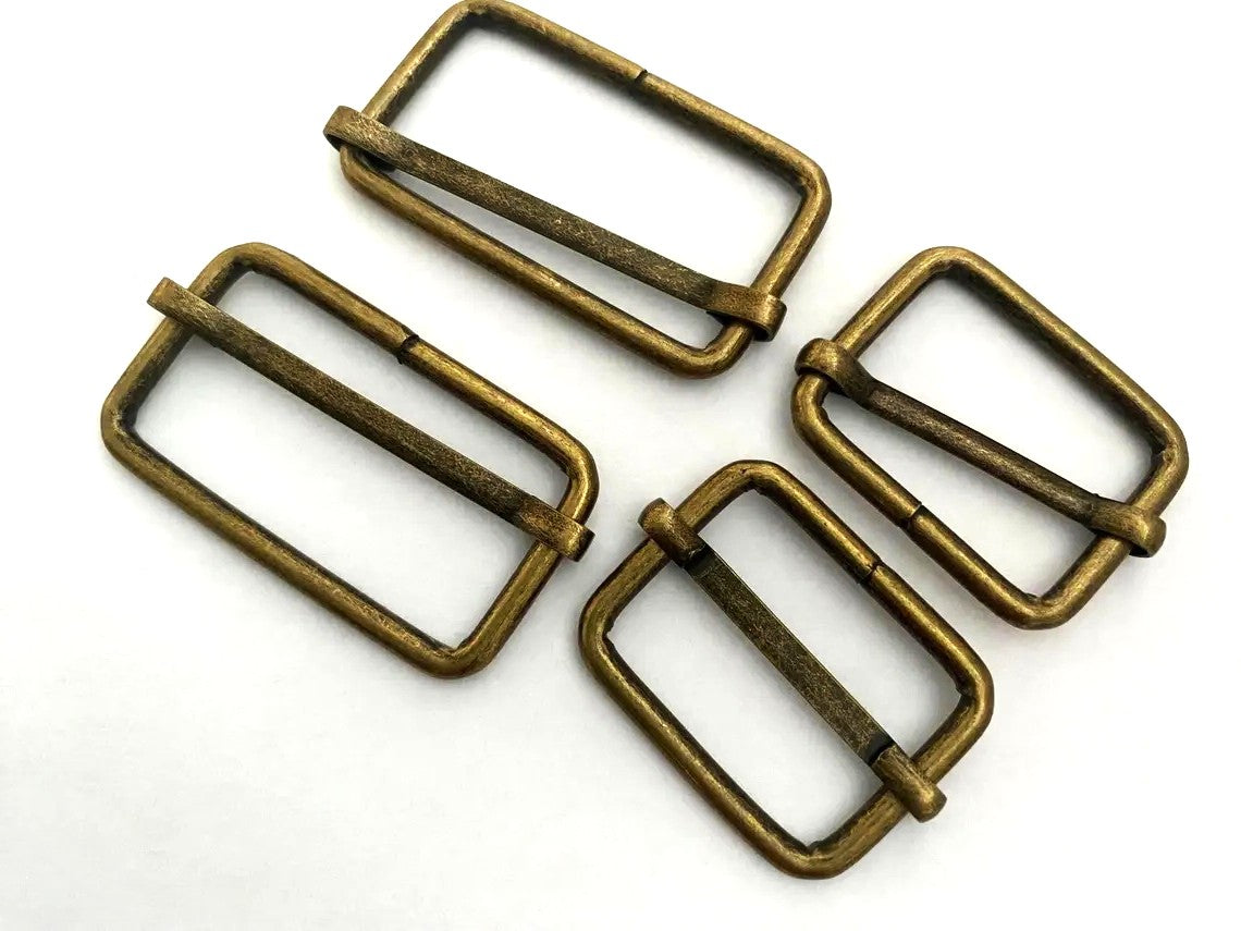 Nimida® Adjuster 4 mm thick Antique Color Slide Buckle Metal Triglide Slides Rectangle Adjustable Webbing Slider for Fasteners, Strap, Backpack | Strong Thick material |
