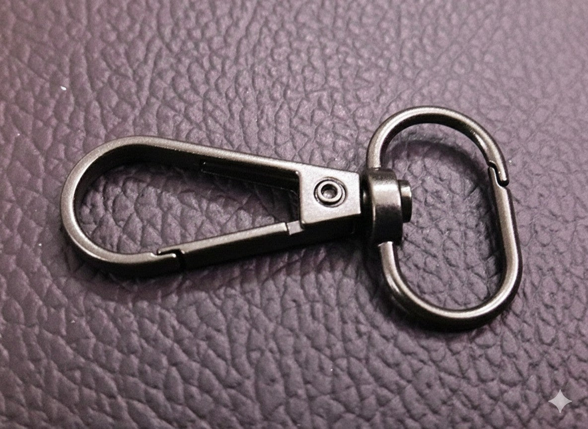 Nimida® Metal Lobster Clamp/Clasps/Swivel/Dog Hook for Leather Craft DIY Crafts Purse and Bags - Gun Metal Colour | Size 45 mm x 25 mm |