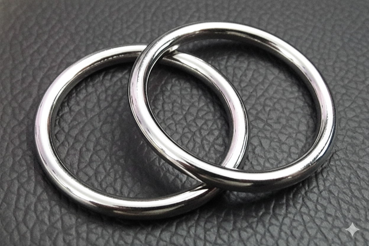Nimida Metal Ring Silver Colour for Bag Handle, Parrots/Birds Cage, Craft and DIY Projects Unwelded Dia 1.5 inches