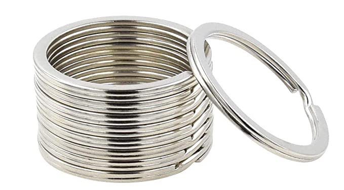 Nimida® Steel Key Split Rings for Keychain 1 inch Diameter for Gifts and DIY Works | Silver