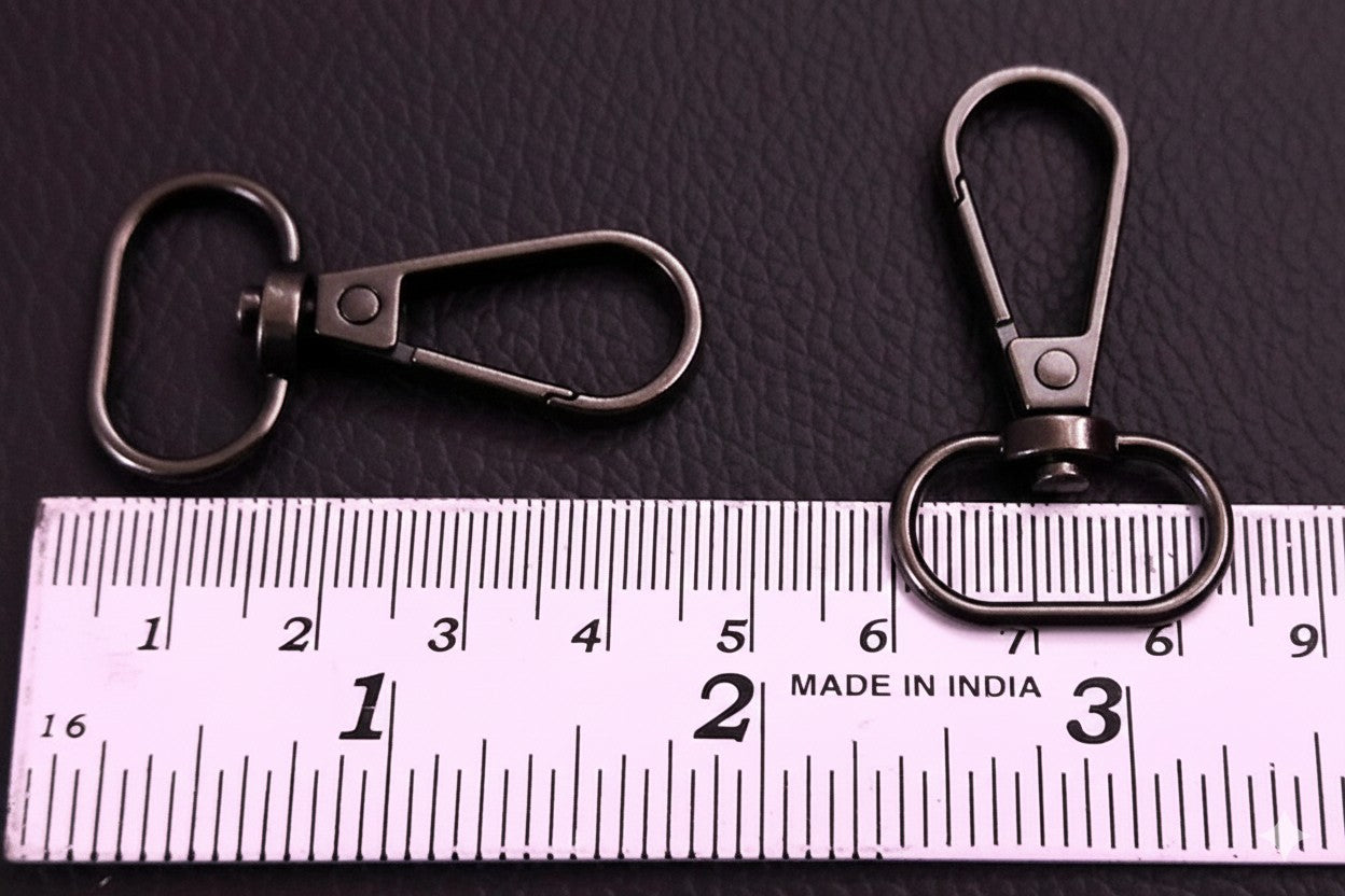 Nimida® Metal Lobster Clamp/Clasps/Swivel/Dog Hook for Leather Craft DIY Crafts Purse and Bags - Gun Metal Colour | Size 45 mm x 25 mm |
