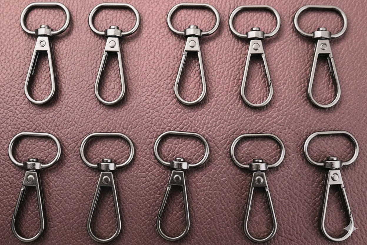 Nimida® Metal Lobster Clamp/Clasps/Swivel/Dog Hook for Leather Craft DIY Crafts Purse and Bags - Gun Metal Colour | Size 45 mm x 25 mm |