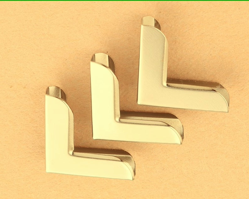 Nimida® Metal Corner Protector Large size | 33 mm x 33 mm x 7.50 mm x 5 mm | Golden Yellow | for Purse, bags, Albums, Diary and Journals
