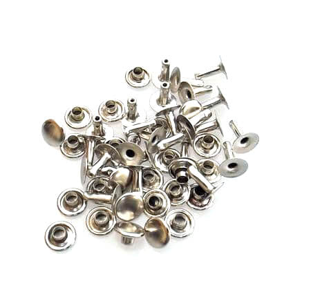 Nimida™ Single Cap Rivets | Brass | Size-7 mm | Silver | for DIY Leather Craft |