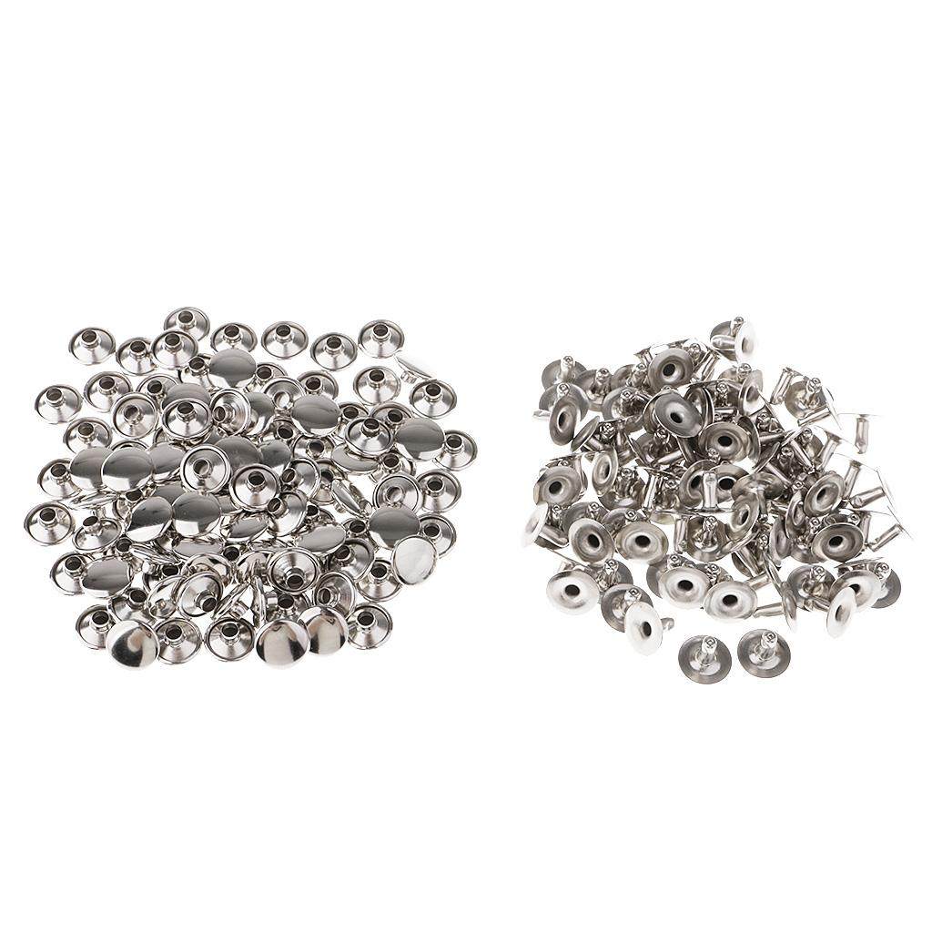 Nimida™ Single Cap Rivets | Brass | Size-7 mm | Silver | for DIY Leather Craft |