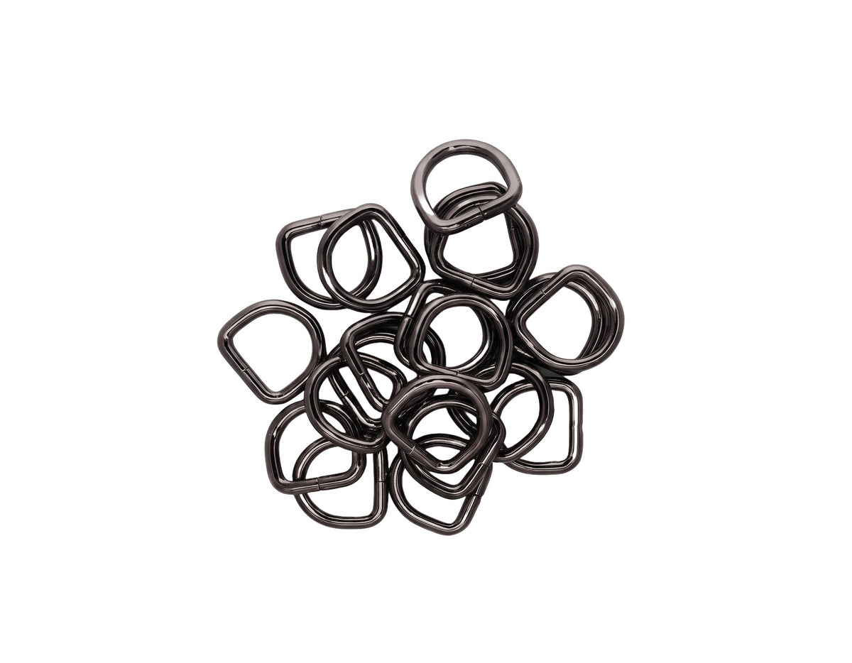 Nimida D Rings 5/8” useful for 0.60" inch strap | Gun Metal Black | Buckles for Straps Ties Belts Bags, Handmade Un-Welded Connect Buckle for Leather Bags Garment Clothes Luggage, Purse