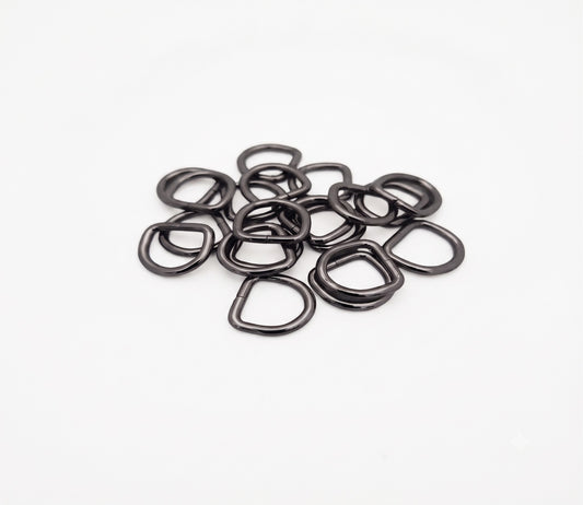Nimida D Rings 5/8” useful for 0.60" inch strap | Gun Metal Black | Buckles for Straps Ties Belts Bags, Handmade Un-Welded Connect Buckle for Leather Bags Garment Clothes Luggage, Purse