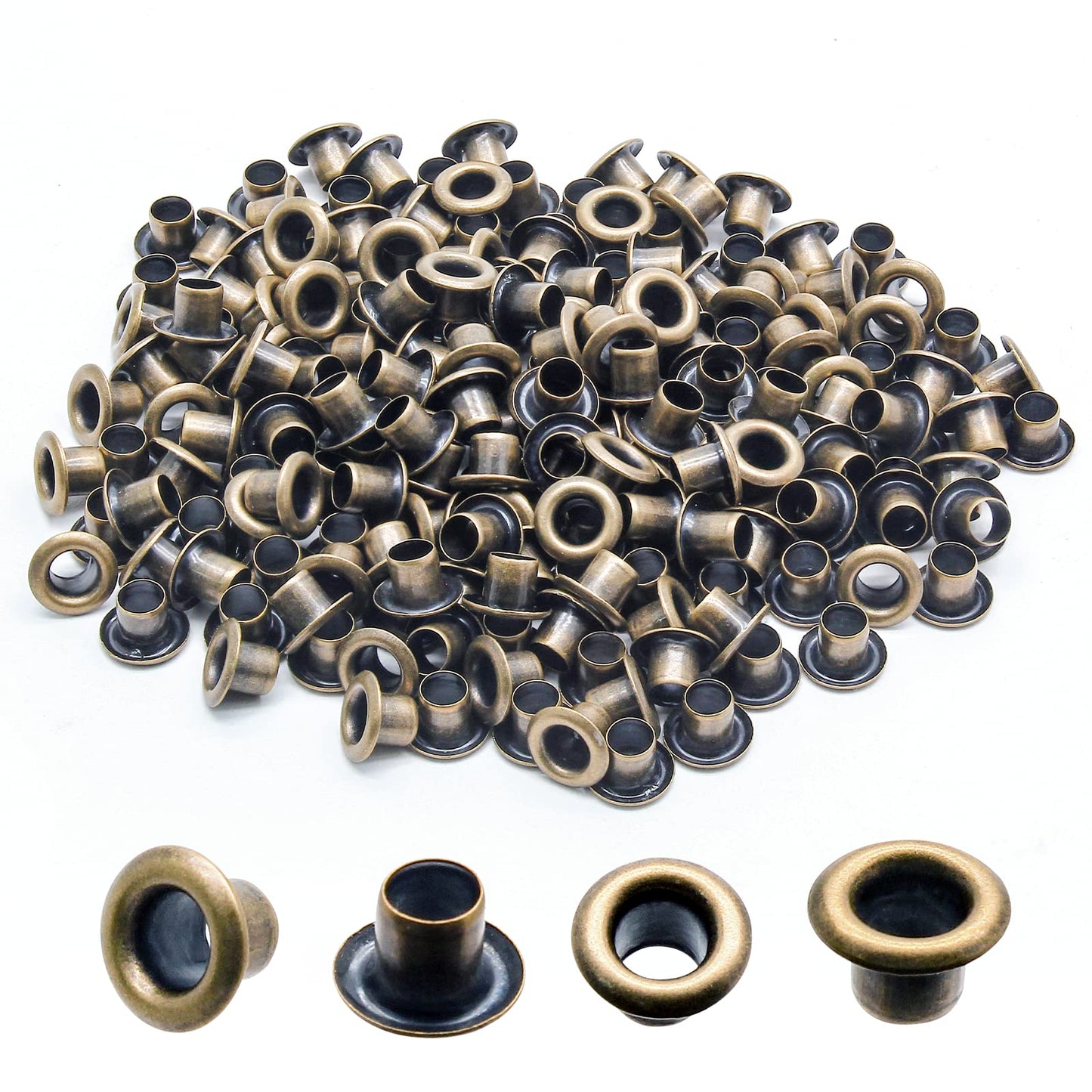 Nimida® Brass Eyelets / Grommets with Washers for Leather Craft, Scrapbooking DIY Crafts of Bags Purses Size #7 Inner Dia 6.20 mm