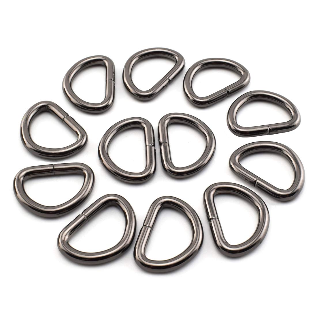 Nimida D Rings 1” useful for 0.75" inch strap | Gun Metal Buckles for Straps Ties Belts Bags, Handmade Un-Welded Connect Buckle for Leather Bags Garment Clothes Luggage, Purse
