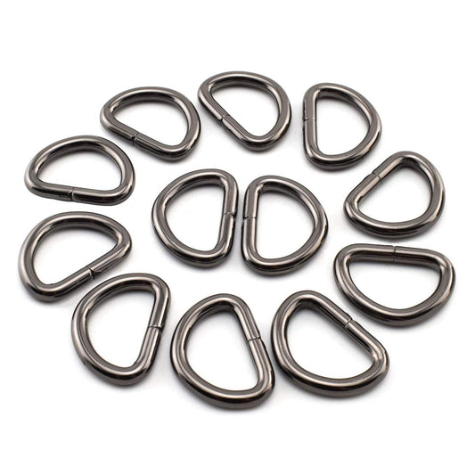 Nimida D Rings 1” useful for 0.75" inch strap | Gun Metal Buckles for Straps Ties Belts Bags, Handmade Un-Welded Connect Buckle for Leather Bags Garment Clothes Luggage, Purse